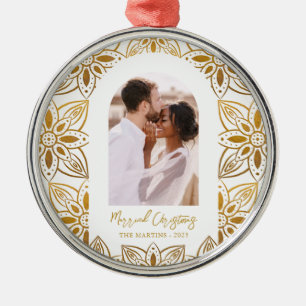Beautiful Botanical Married Christmas Photo Arch Metal Tree Decoration
