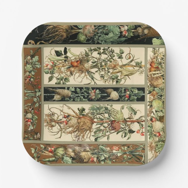 Beautiful Botanical  Paper Plate (Front)