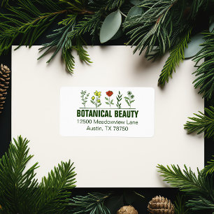 Beautiful Botanical Spa Floral Return Address Label