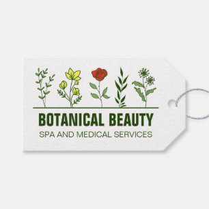 Beautiful Botanical Spa Salon Green Floral Gift Tags