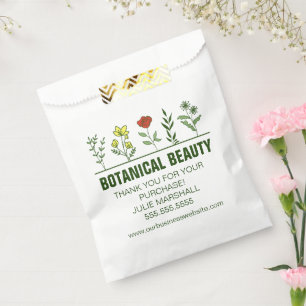 Beautiful Botanical Spa Skincare Products Custom Favour Bags