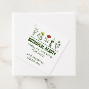 Beautiful Botanical Spa Skincare Products Party Favour Tags