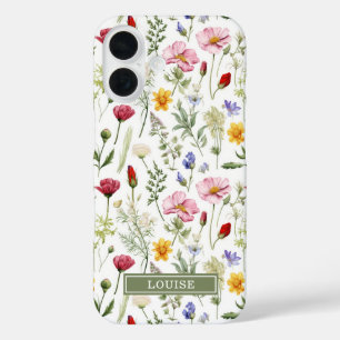 Beautiful Botanical Wildflowers Name iPhone 16 Case