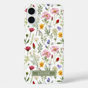Beautiful Botanical Wildflowers Name iPhone 16 Plus Case