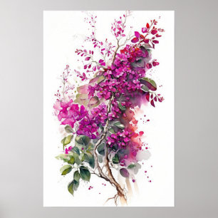 Beautiful Bougainvillea Watercolor Poster