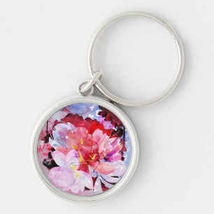 Beautiful bouquet of flowers key ring