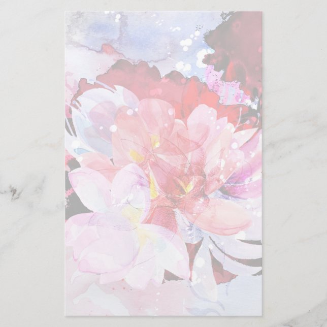 Beautiful bouquet of flowers stationery (Front)