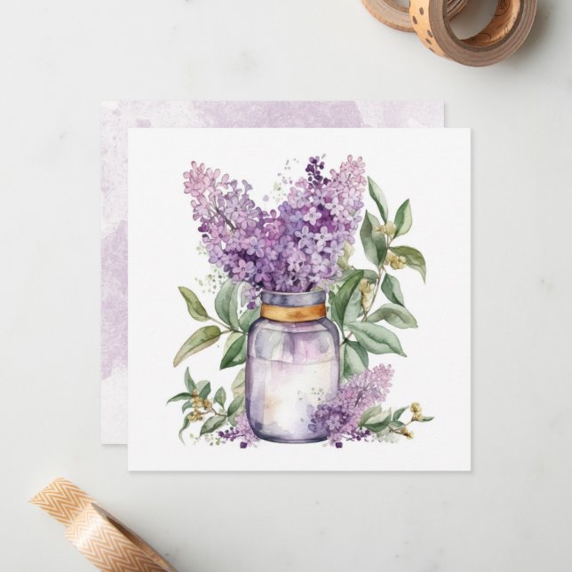 Beautiful Bouquet of Violets Card (Front/Back In Situ)