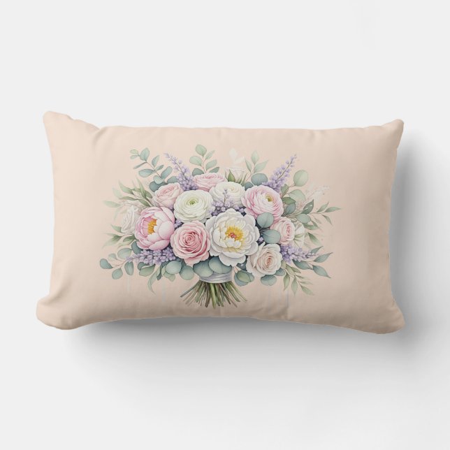 Beautiful Bouquet Throw Pillow | Floral Home Decor (Front)