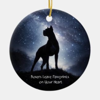 Beautiful Boxer Dog Christmas Ceramic Tree Decoration