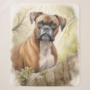 Beautiful Boxer Dog Sherpa Blanket