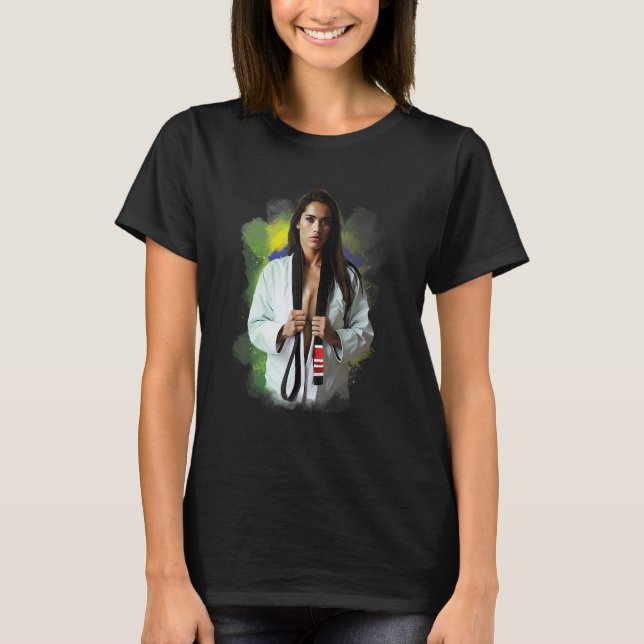 Beautiful Brazilian Jiu Jitsu Girl BJJ MMA Martial T-Shirt (Front)