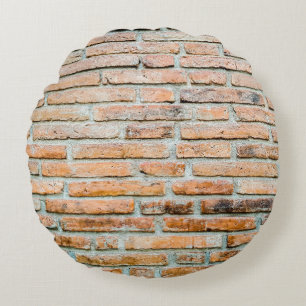 Beautiful brick wall Old classicabstract, architec Round Cushion