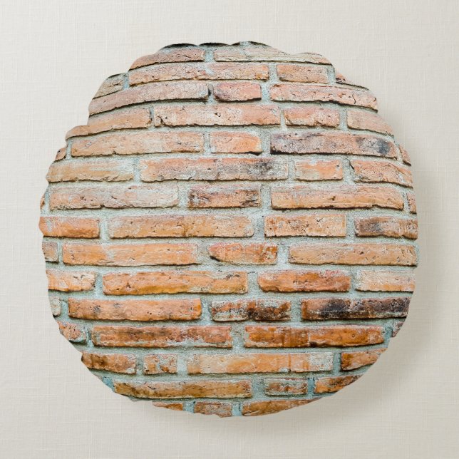 Beautiful brick wall Old classicabstract, architec Round Cushion (Front)