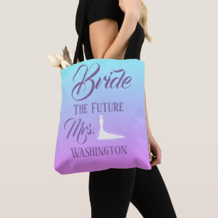 Beautiful Bridal Gift Ombre Blue and Lavender Tote Bag