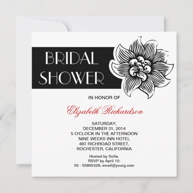 beautiful bridal shower invitation (Front)