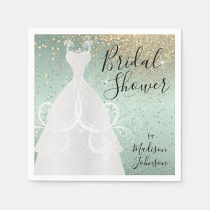 Beautiful Bridal Shower - Mint Green Napkin