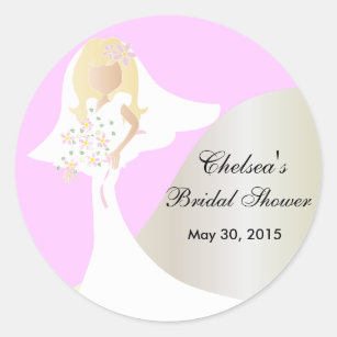 Beautiful Bride Bridal Shower Classic Round Sticker