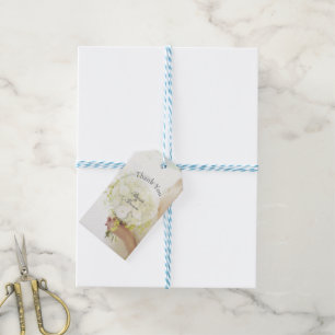 Beautiful bride flower bouquet wedding editable gift tags