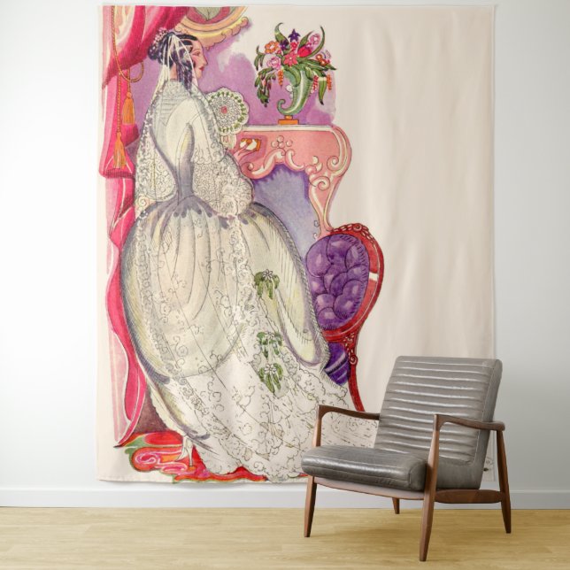 beautiful bride in a beautiful gown tapestry (In Situ)