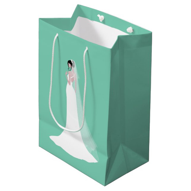 Beautiful Bride in Bridal Gown Medium Gift Bag (Front Angled)