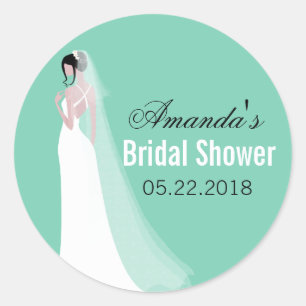 Beautiful Bride Personalised Bridal Shower Classic Round Sticker