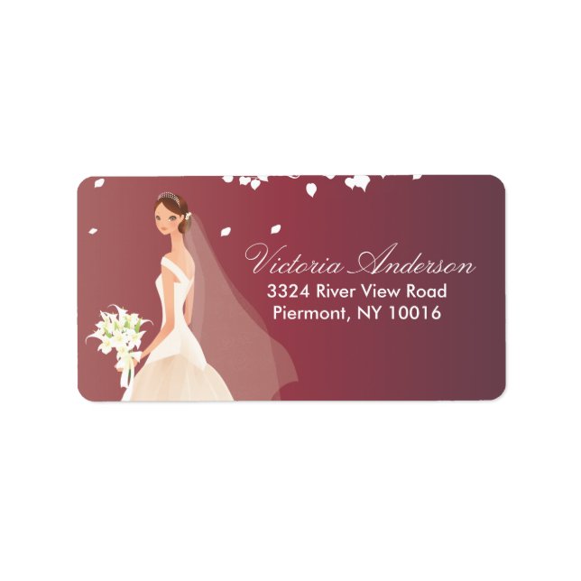 Beautiful Bride Return Address Labels. Label (Front)