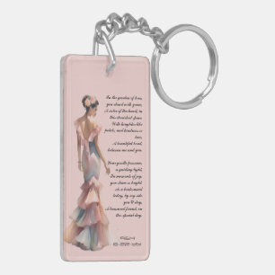 Beautiful Bridesmaid Dusty Pink Dedicated Ode Key Ring
