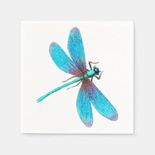 Beautiful Bright Blue Turquoise Dragonfly Napkin