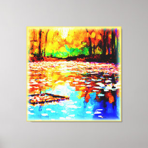 Beautiful Bright Coloured Orange Forest. Buy Now Canvas Print