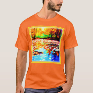 Beautiful Bright Coloured Orange Forest. Buy Now T-Shirt