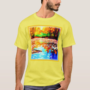 Beautiful Bright Coloured Orange Forest. Buy Now T-Shirt