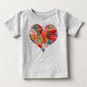 Beautiful Bright Colourful Abstract Floral Pattern Baby T-Shirt