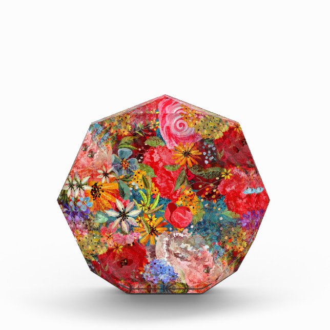 Beautiful Bright Colourful Abstract Floral Pattern Photo Block (Front)