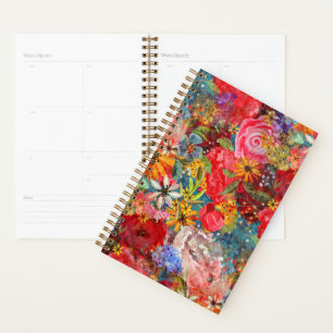 Beautiful Bright Colourful Abstract Floral Pattern Planner