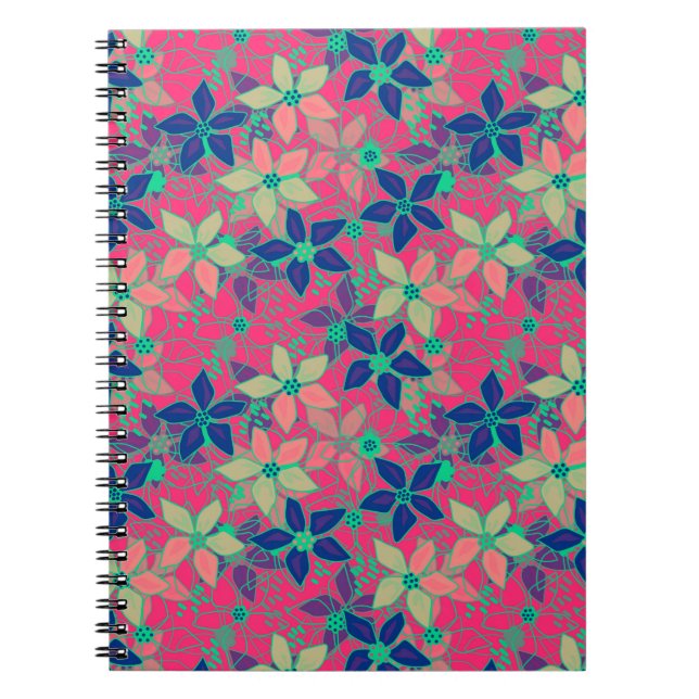 Beautiful bright colours flowers floral summer pri notebook (Front)