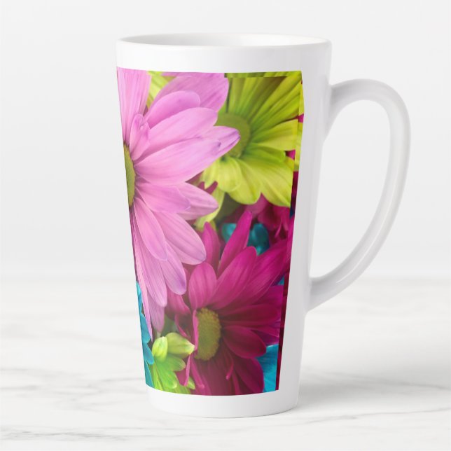 Beautiful Bright Flower Latte Mug (Right)