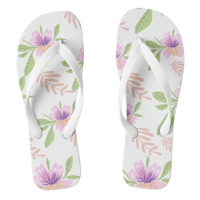 Beautiful bright flowers for summer fun flip flops (Footbed)