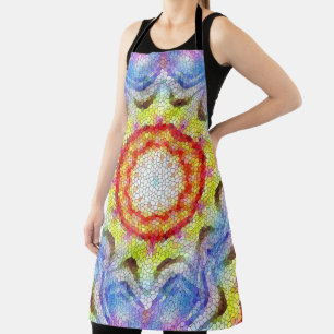 Beautiful Bright Mosaic Tile Sun Flower Apron