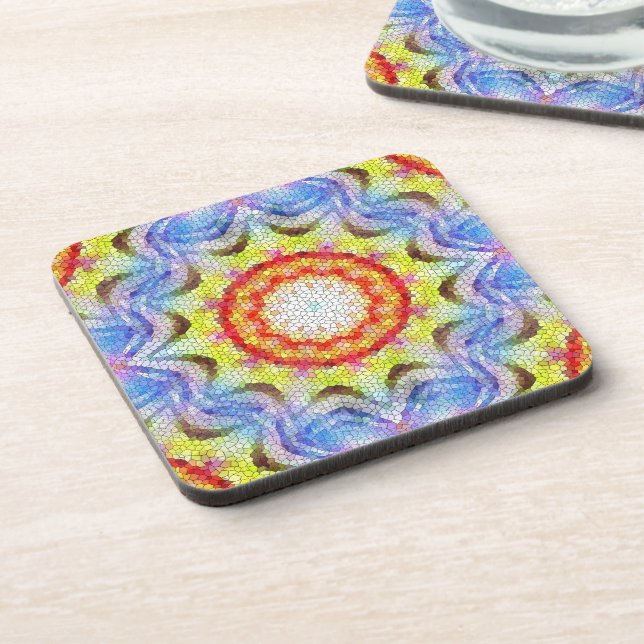 Beautiful Bright Mosaic Tile Sun Flower Coaster (Left Side)