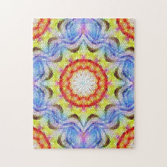 Beautiful Bright Mosaic Tile Sun Flower Jigsaw Puzzle (Vertical)