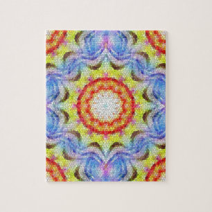 Beautiful Bright Mosaic Tile Sun Flower Jigsaw Puzzle