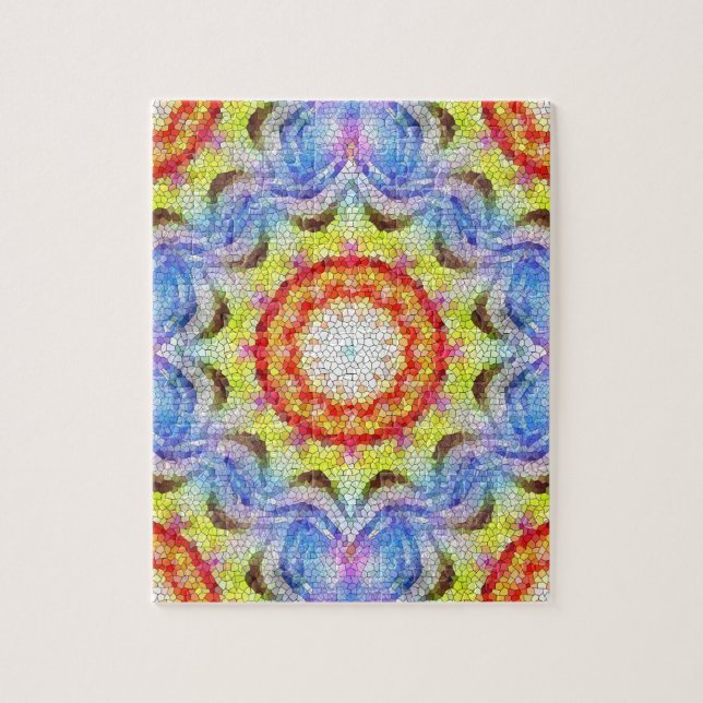 Beautiful Bright Mosaic Tile Sun Flower Jigsaw Puzzle (Vertical)