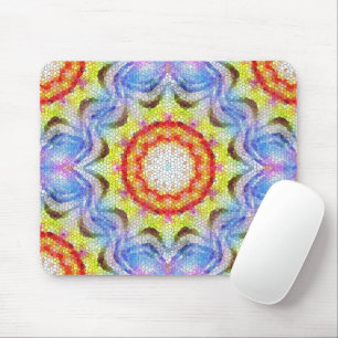 Beautiful Bright Mosaic Tile Sun Flower Mouse Mat