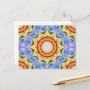 Beautiful Bright Mosaic Tile Sun Flower Postcard