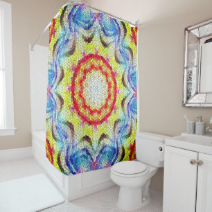 Beautiful Bright Mosaic Tile Sun Flower Shower Curtain