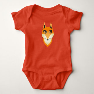 Beautiful bright orange fox baby boys romper baby bodysuit
