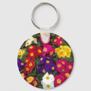 Beautiful Bright Polyanthus flowers Key Ring