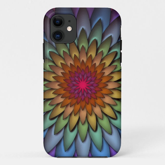 Beautiful Bright Rainbow Flower Case-Mate iPhone Case (Back)