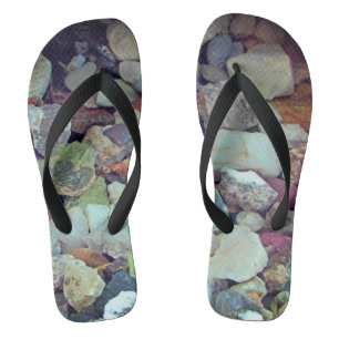 Beautiful Bright Rock Gem Collection Photograph Flip Flops